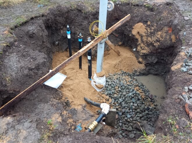 Obsyp hydrantového vsaku a zapískování vodovodu